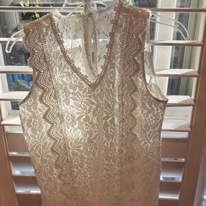 Elegant White Lace Sleeveless Top